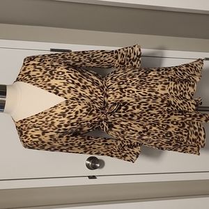 Leopard Print Waistline Belt Tunic